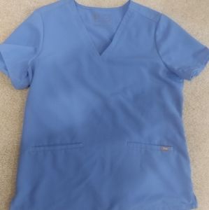 FIGS Medium Ceil Blue Casma Scrub Top